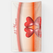 35e Jubileum koraal harten banner (Verticaal)