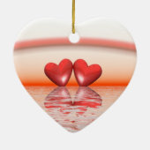 35e Jubileum koraalharten Keramisch Ornament (Achterkant)