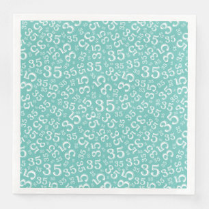 35e Leeftijds Willekeurig Nummerpatroon Turquoise/ Servet