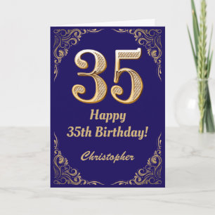 35e marinesblauw en goudglitter-Lijst Kaart