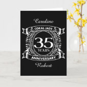 35e trouwdag Coral Jade crest Kaart (Gele Bloem)