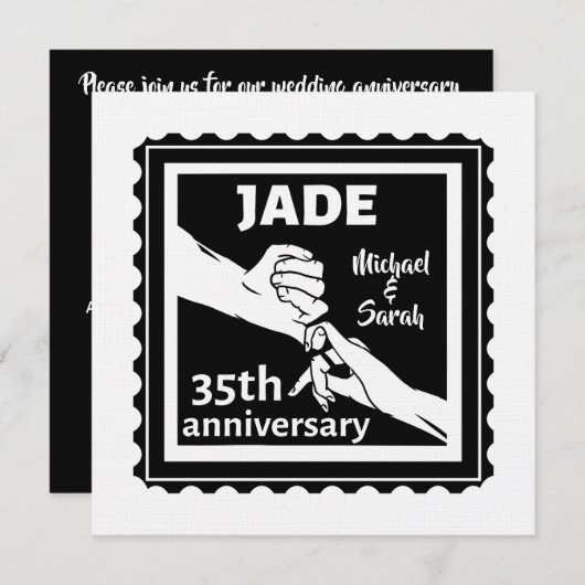 35e trouwdag hand in hand kaart (Voorkant / Achterkant)