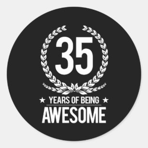 35e verjaardag (35 jaar Geweldige) Ronde Sticker