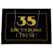 35e verjaardag — Art Deco geïnspireerd look "35" & Groot Cadeauzakje (Voorkant)