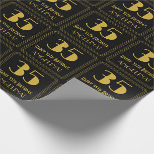 35e verjaardag ~ Art Deco Geïnspireerde look "35", Cadeaupapier