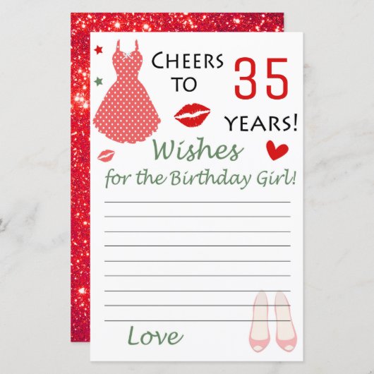 35e verjaardag: De verjaardag van het meisje (Voorkant / Achterkant)
