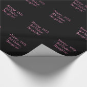 35e verjaardag, dochter, zwarte & roze cadeauomsla cadeaupapier (Hoek)