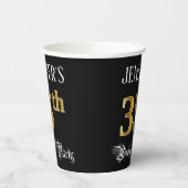 35e verjaardag — Fancy script, Faux Gold look Papieren Bekers (Links)