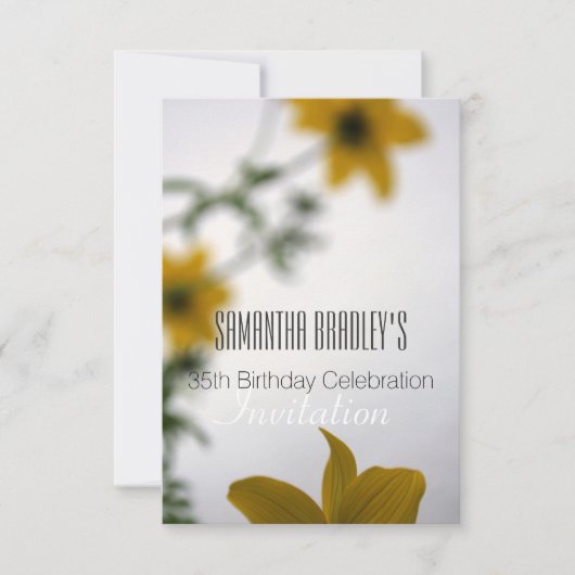 35e verjaardag Floral Invitation Kaart (Voorkant)