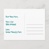 35e verjaardag: Fun Stars Pattern, Rainbow 35, naa Briefkaart (Achterkant)