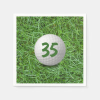 35e verjaardag Golfbal op Grass Napkins