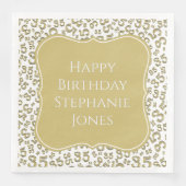 35e Verjaardag Goud/Witte Beugel Getal Patroon Servet (Voorkant)