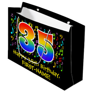 35e verjaardag - Kleurrijke muzieksymbolen, Rainbo Groot Cadeauzakje