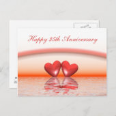 35e verjaardag Koraalharten Briefkaart (Voorkant / Achterkant)