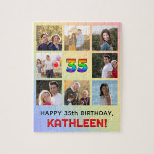 35e verjaardag: Leuke regenboog #, Aangepaste naam Legpuzzel