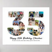 35e Verjaardag Nummer 35 Fotocollage Jubileum Poster (Voorkant)
