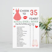 35e verjaardag ooit of nooit (Staand voorkant)