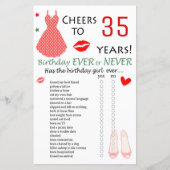 35e verjaardag ooit of nooit (Voorkant)