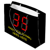 35e verjaardag: Red Digital Clock Style "35" + naa Groot Cadeauzakje (Achterkant Gekanteld)