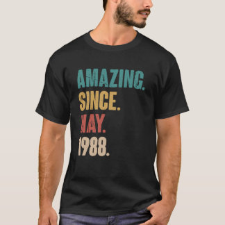 35e verjaardag sinds mei 1988 t-shirt