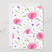 35e verjaardag Uitnodigen | Floral Waterverf Desig Kaart (Achterkant)