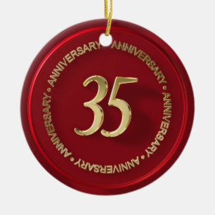 35e verjaardag van de rode wax - zegel keramisch ornament