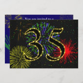 35e verjaardagsfeest uitnodigen kaart (Voorkant / Achterkant)