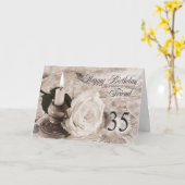 35e verjaardagskaart voor vriend kaart (Gele Bloem)