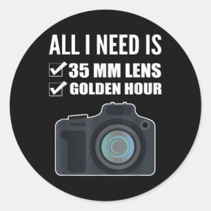 35mm Lens Trouwfotograaf Ronde Sticker