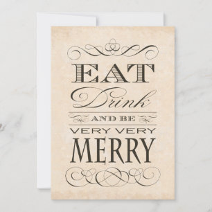 35th Birthday Dinner Party Eat Drink and be Merry Kaart