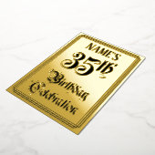 35th Birthday Party — Elegant Script + aangepaste  Folie Uitnodiging (Gedraaid)