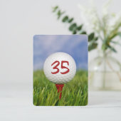 35th Birthday Party Golf thema Kaart (Staand voorkant)