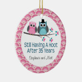 35th Jubileum Owl Personalized Ornament Gift (Rechts)