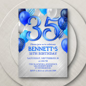 35th Mens Blue Anniversaire Invitation