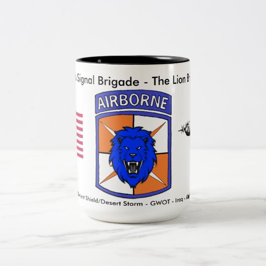 35th Signal Brigade Historic Coffee Mug #1 Tweekleurige Koffiemok (Center)