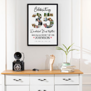 35th years of Marriage parel Jubileum Foto Poster