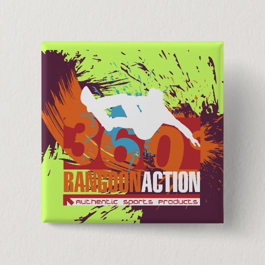 360 Mate Snowboarding Tshirts and Gifts Vierkante Button 5,1 Cm (Voorkant)