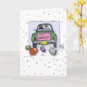 3653 Net Getrouwd Auto Whimsical Kaart (Gele Bloem)