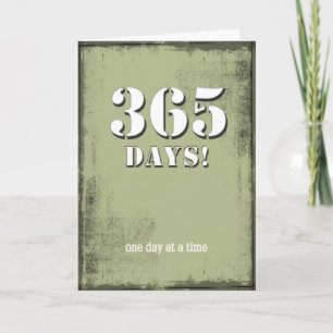365 dagen Schone Sober Birthday-kaart Kaart