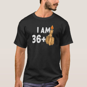 36+1 Midden-vinger 37e verjaardag provocatie T-shirt
