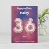 36 ans Joyeuse carte d'anniversaire (Debout devant)
