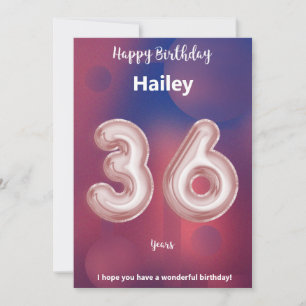 36 ans Joyeuse carte d'anniversaire