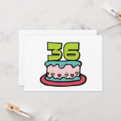 36 de Cake van de Verjaardag van éénjarigen Kaart (Voorkant / Achterkant in situ)