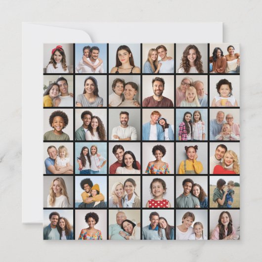 36 Foto Collage Editable Color Wenskaart (Voorkant)