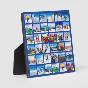 36 Foto Raster Collage Donkerblauw Fotoplaat