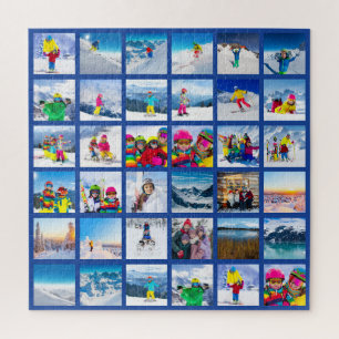 36 Foto Raster Collage Donkerblauw Legpuzzel