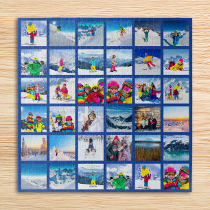 36 Foto Raster Collage Donkerblauw Legpuzzel