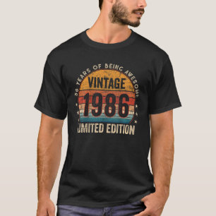36 Geboortsdagschenkingen Vintage 1986 36 jaar oud T-shirt