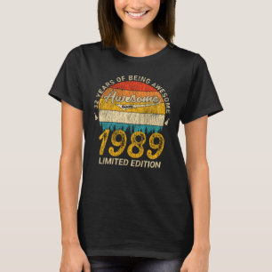 36 jaar oud 1989 Retro Geweldige 36ste verjaardags T-shirt