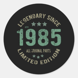 36 jaar oud bday 1985 legende sinds 36e verjaardag ronde sticker